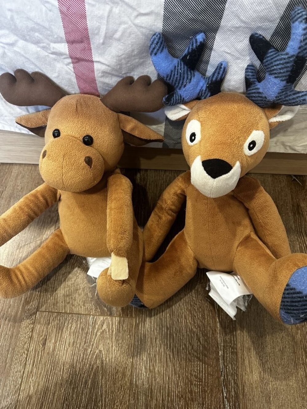 Set of 2 Moose Plush Toys - Car Neck Pillow